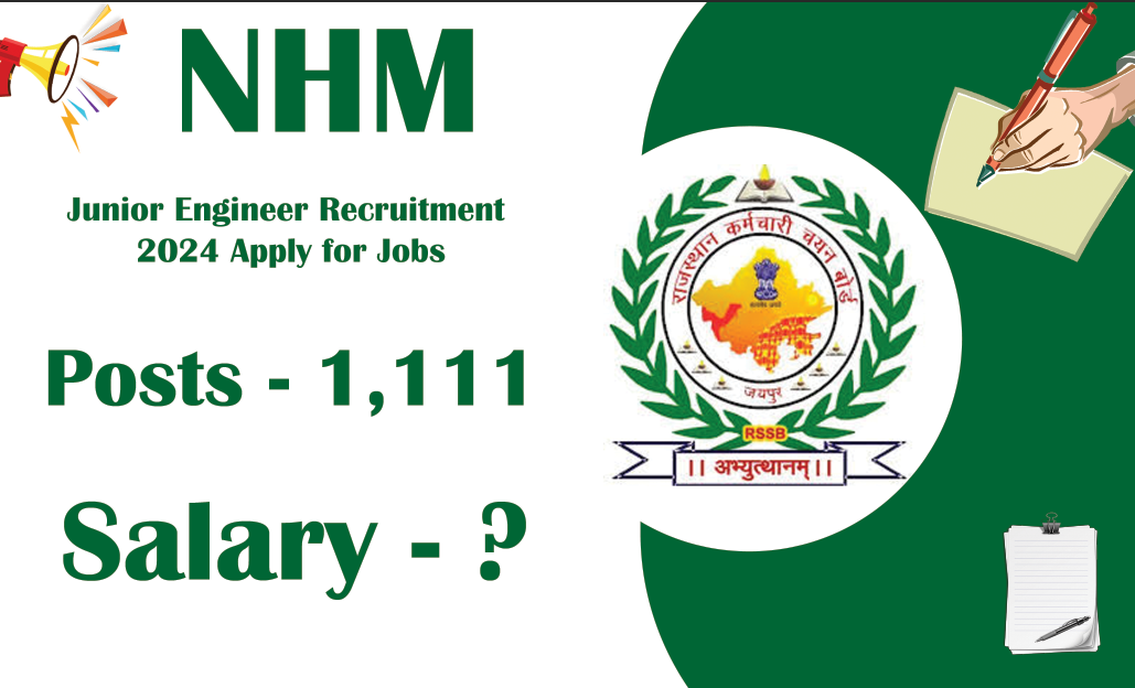 RSMSSB Junior Engineer Recruitment 2024 Apply for 1111 Jobs