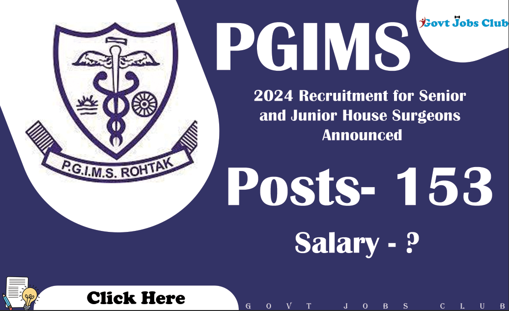 PGIMS 2024 Recruitment