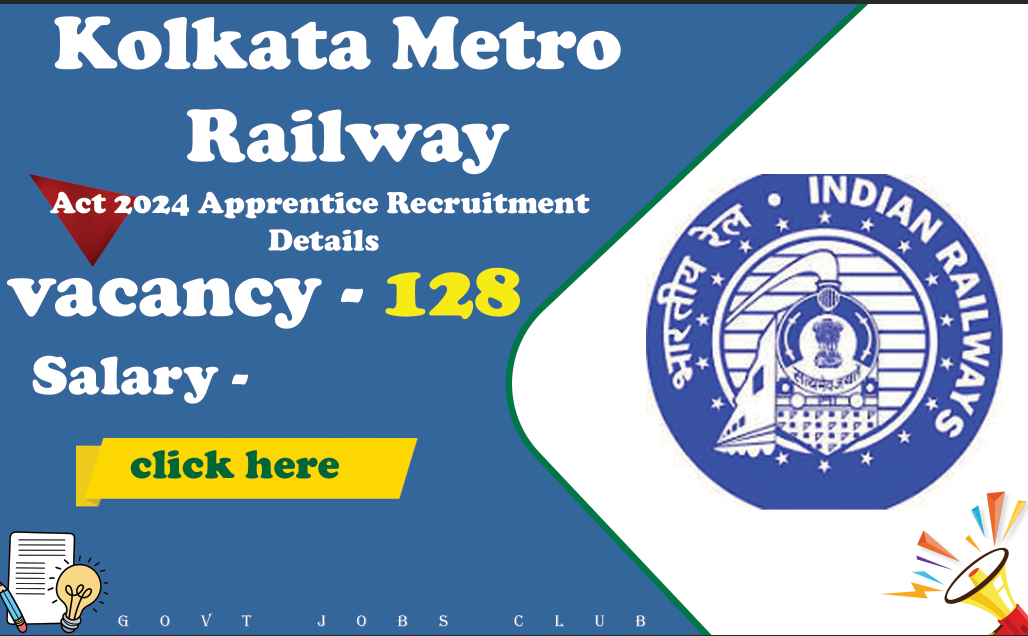 Kolkata Metro Railway Act 2024 Apprentice Recruitment Details